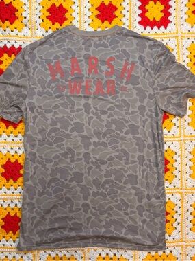 Marsh Wear Men's Sackhouse Hagood Short Sleeve Shirt Khaki Mallard Camo Sz Med